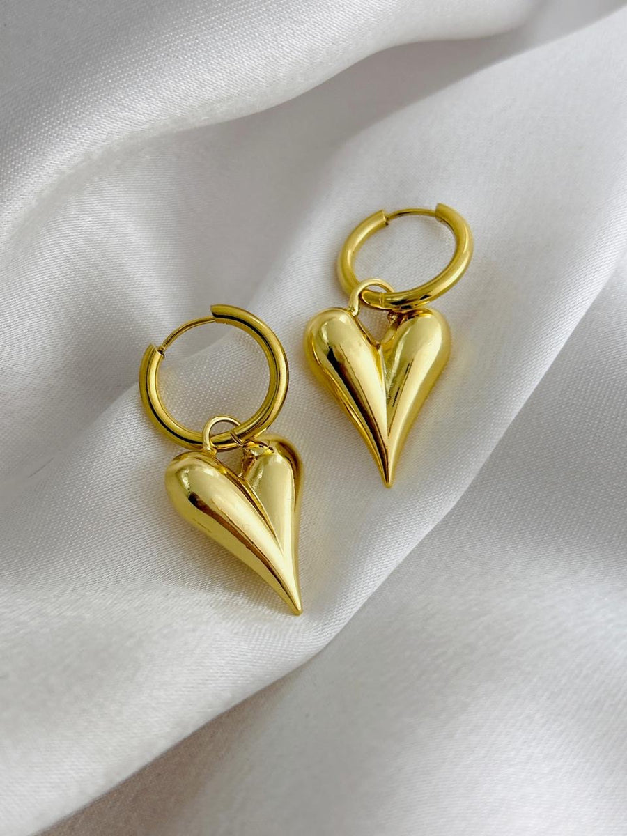 Aretes Corazón Alargado