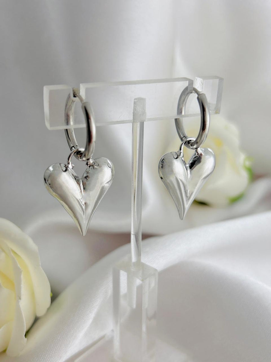 Aretes Corazón Alargado