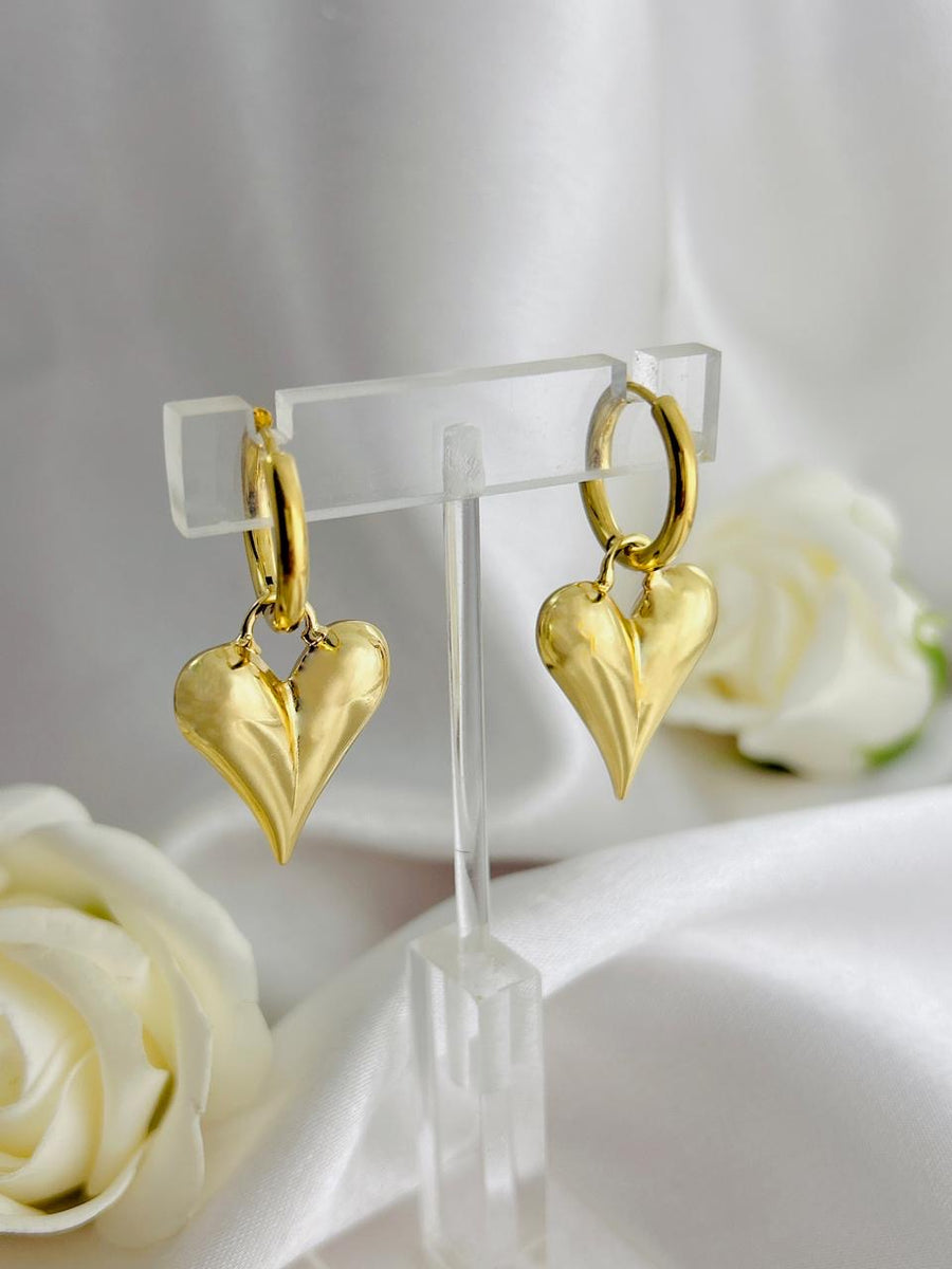 Aretes Corazón Alargado